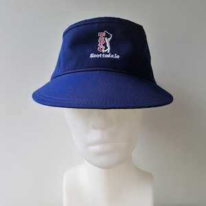 Vintage 80er Jahre TPC Scottsdale Golf Sun Visor Strapback Hat New Era Made in USA Golfing Bestickte Arizona Tournament Players Club PGA Hut