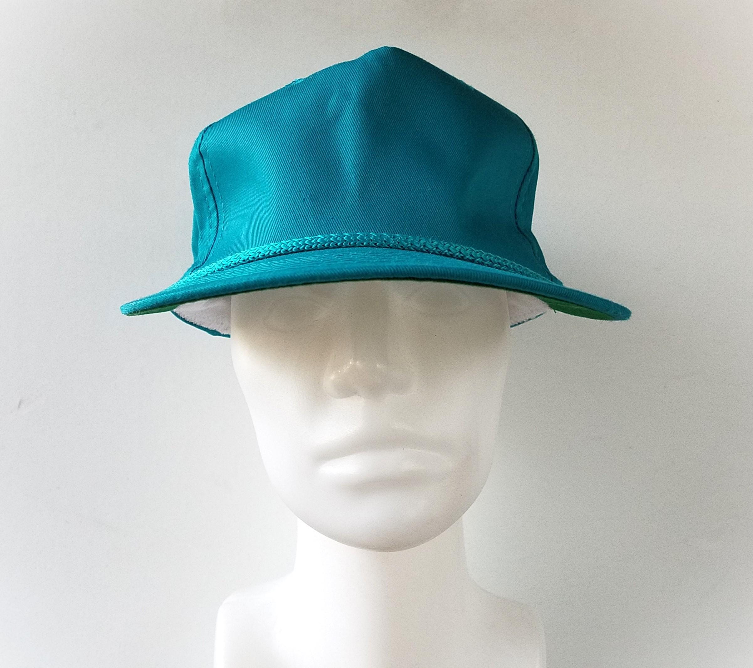 Vintage Made in USA Leather Teal Hat A refined detail for a well-worn hat. The Turquoise Lotus  main image 2