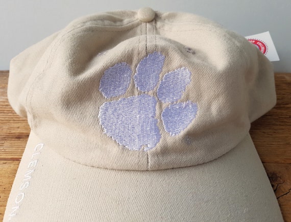 Vintage 90s Clemson TIGERS Khaki Strapback Dad Ha… - image 3