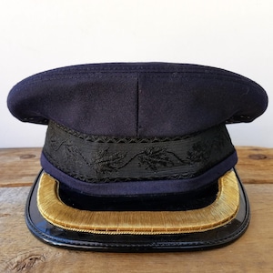 Vintage 1960s Police or Corrections Officer Peaked Principal Cap - NO BADGE - Tristar Cap & Garment Canada Uniform Wool Peak Hat -Size 7 1/4