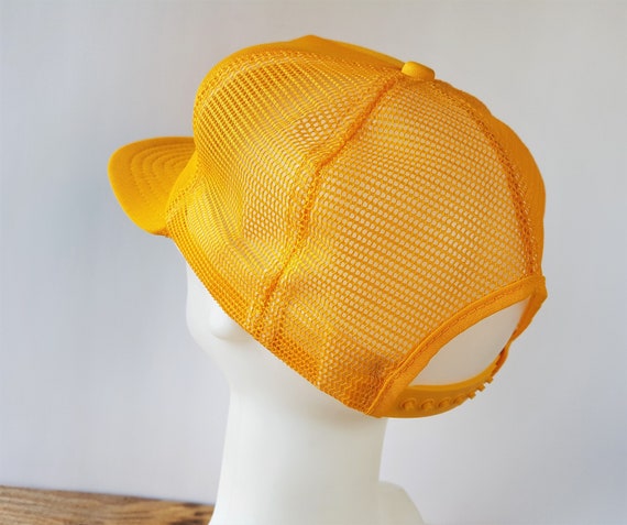Vintage 80s New Era Pro Design Blank Trucker Hat Yellow Mesh Etsy Canada