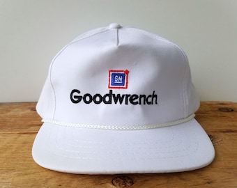 Vintage jaren 90 GM Goodwrench witte snapback hoed - met touw gevoerde atletische hoofddeksels trucker baseballpet - Nascar Racing Dale Earnhardt balpet
