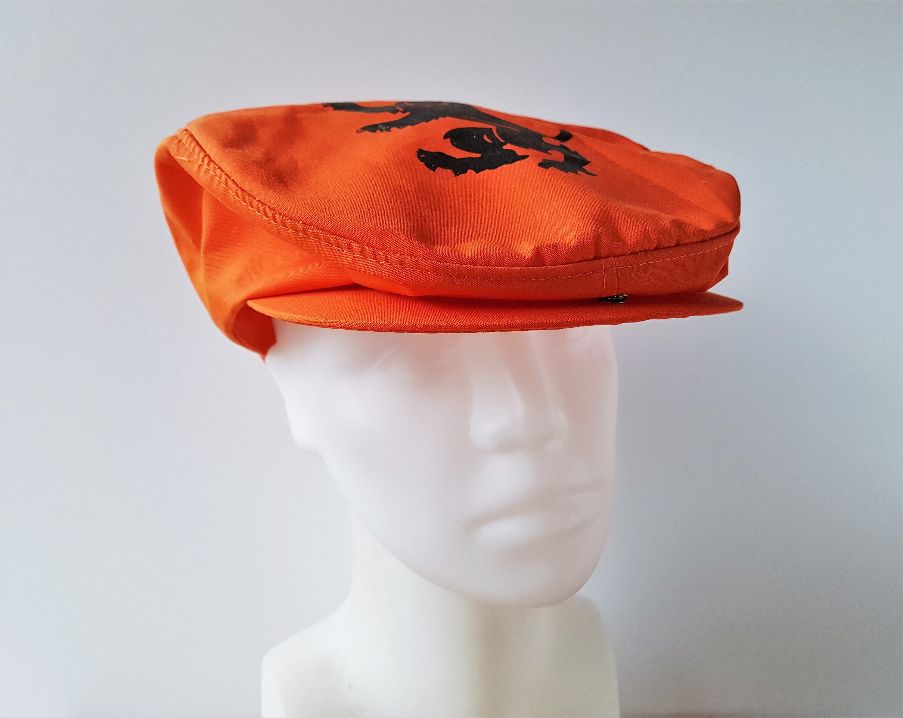 Vintage HOLLAND Newsboy Hat Orange 