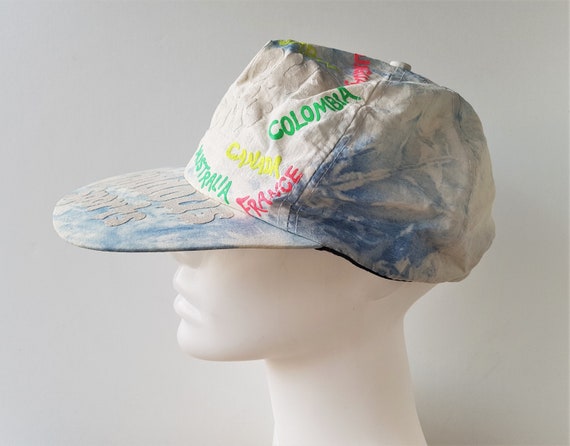 Vintage DIDDOUS SPORTS Hat Blue Tie Dye Nylon Cap… - image 7