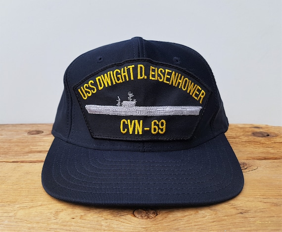 Vintage USS Dwight D. Eisenhower Cvn 69 Snapback Hat Made in USA
