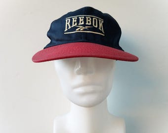 Vintage 90s REEBOK Promo Snapback Hat - Original 1990s 2 Tone Embroidered Athletics Sportswear Baseball Cap - Adjustable Sports Ballcap