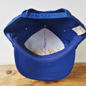 Vintage LAS VEGAS Blue Snapback Hat Rope Lined Golden Script - Etsy