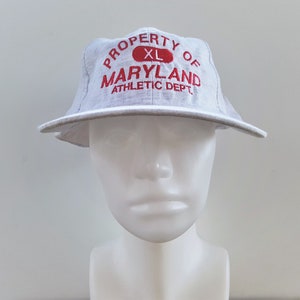 Vintage 90s MARYLAND TERRAPINS Strapback Dad Hat Property of UMD Athletic Dept. Deadstock Global T Caps 1994 NcAA Varsity xL Heather Cap NoS
