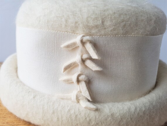 Vintage 1960s Italian TOSCANO Ermine Fur Felt Hat… - image 8