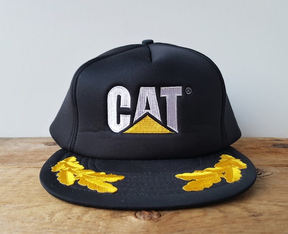 Vintage 80s CAT Black Polyester Full 