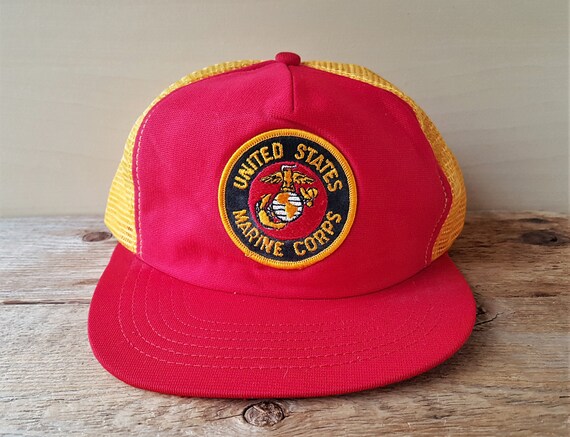 United States Marine Corps Military Mesh Baseball Cap Hat Red