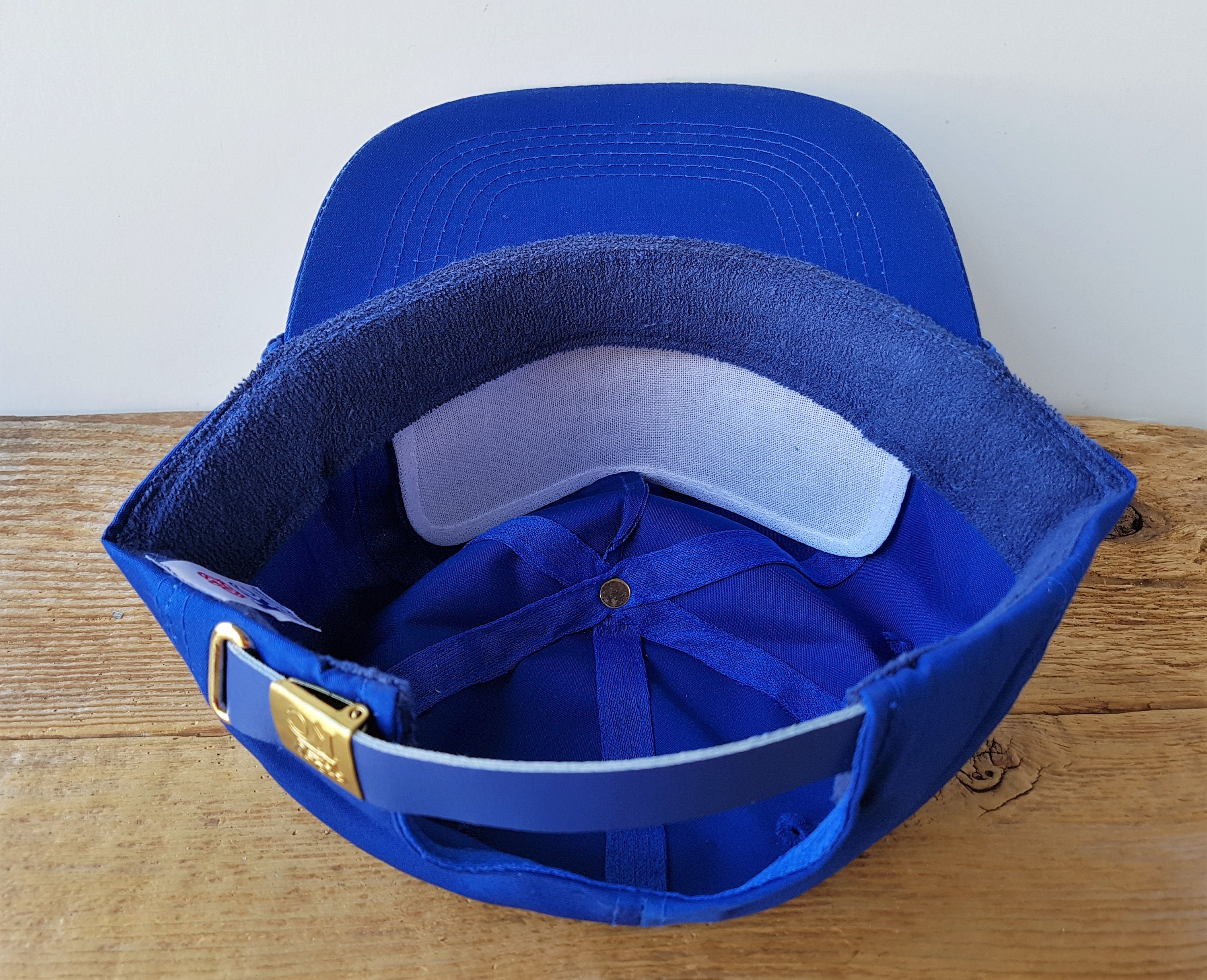 Vintage 90s Blue Rope Lined Strapback Hat Blank Baseball Cap  display picture 3