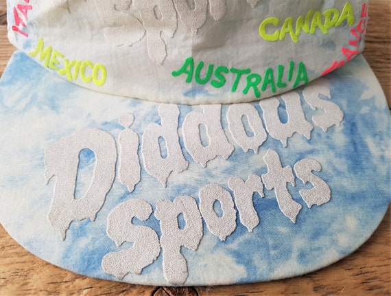 Vintage DIDDOUS SPORTS Hat Blue Tie Dye Nylon Cap… - image 3