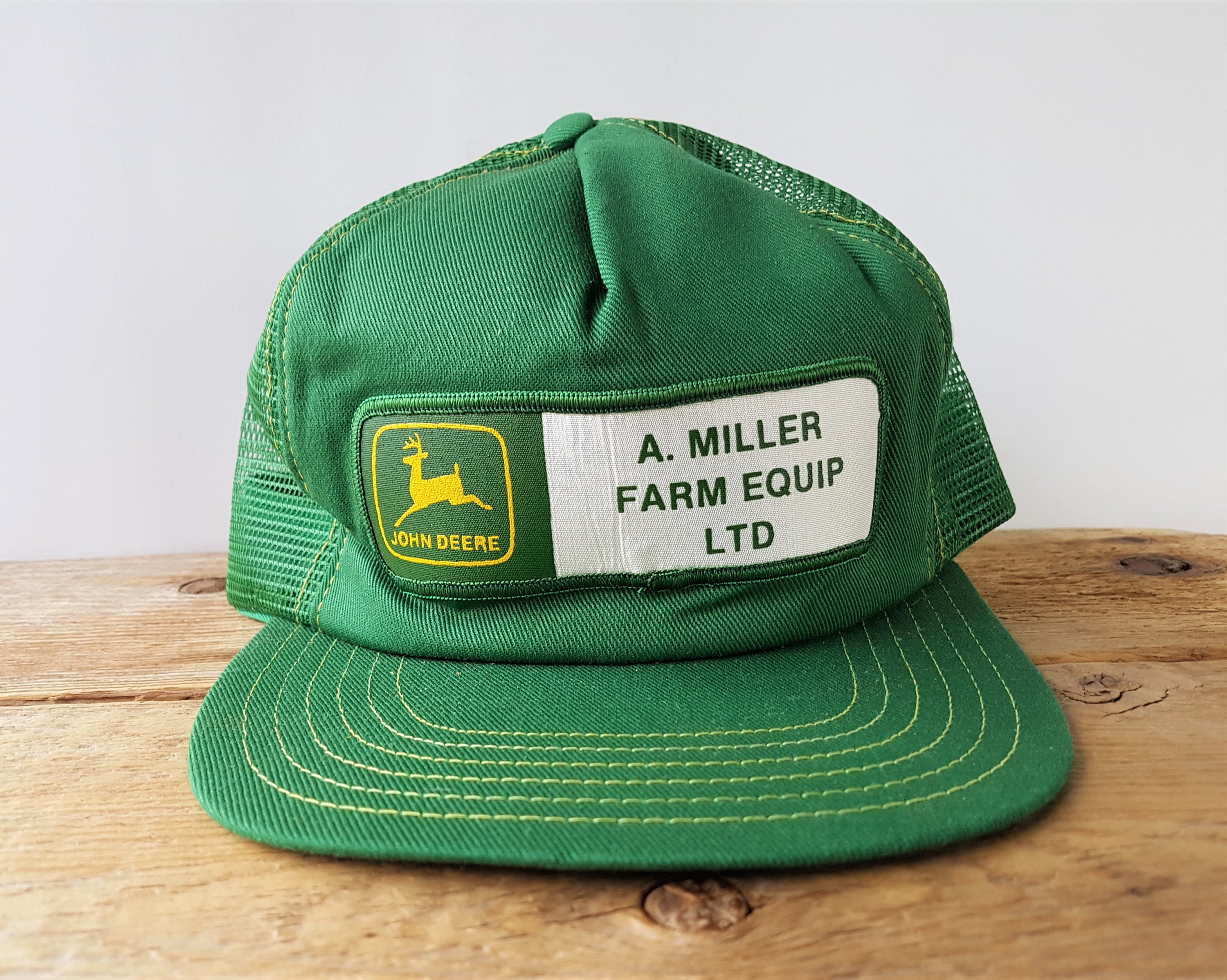 Vintage JOHN DEERE A. Miller Farm Equip Ltd Classic Green Mesh