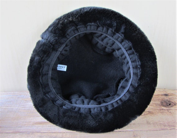 Parkhurst Canada Black Fur Hat Parkhurst Womens Faux Fur Bucket Black Bucket Canada Vtg | eBay main image 3