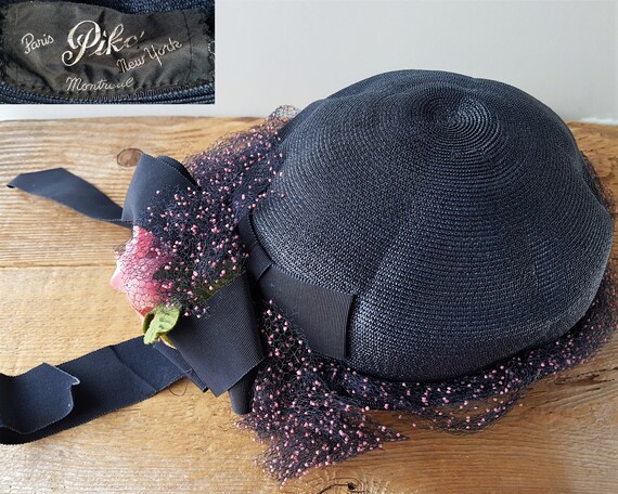 Vintage 1950s PIKO Paris Montreal New York Beret Hat - Round  display picture 1
