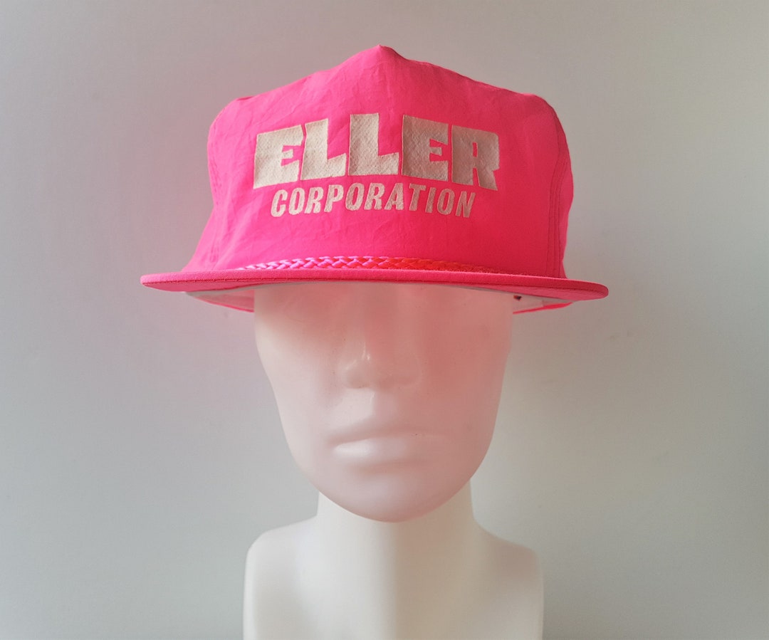 Vintage ELLER CORPORATION Pink Neon Rope Lined Hat Construction