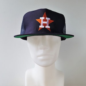 Vintage HOUSTON ASTROS Deadstock Trucker Hat - Official MLB Mesh Snapback Baseball Cap Grosscap - Major League 80s 90s Flat Bill NoS Ballcap