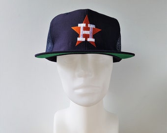 Vintage HOUSTON ASTROS Deadstock Trucker Hat - Official MLB Mesh Snapback Baseball Cap Grosscap - Major League 80s 90s Flat Bill NoS Ballcap
