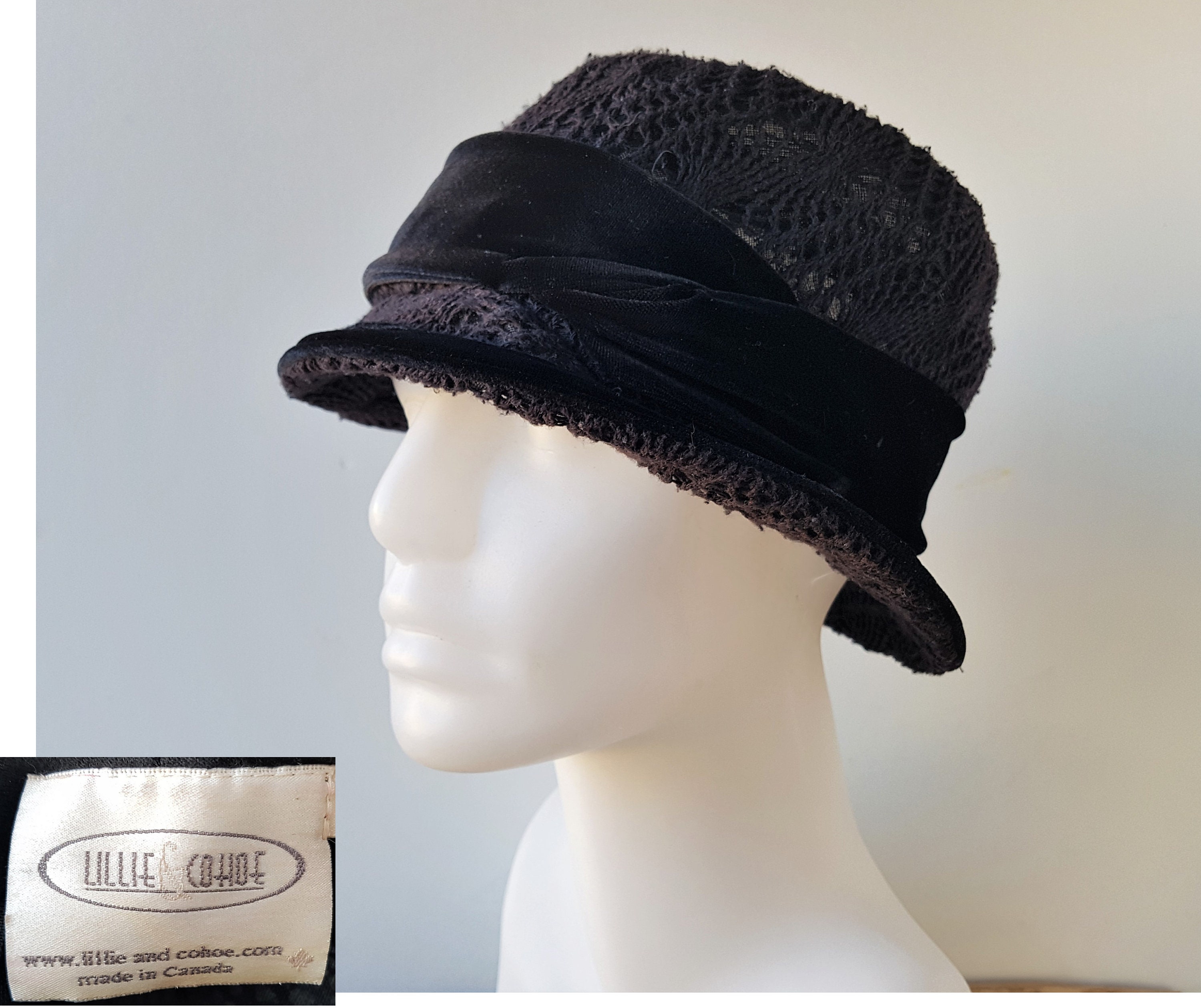 LILLIE & COHOE®™ Handmade Luxury Ladies Hat / Black Crochet  display picture 3
