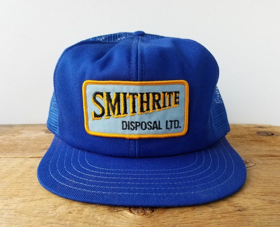 Vintage 80s SMITHRITE DISPOSAL Ltd Trucker Hat Blue Mesh Snapback Baseball Cap Victory Caps Made in Canada Defunct Patch Retro Ballcap Etsy