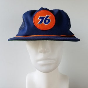 Vintage 80er Jahre UNION 76 Trucker Cap - Made in USA by UNITEG - Seil Mesh Snapback Uniform Baseball Cap - Gas Service Station Aufnäher Ballcap