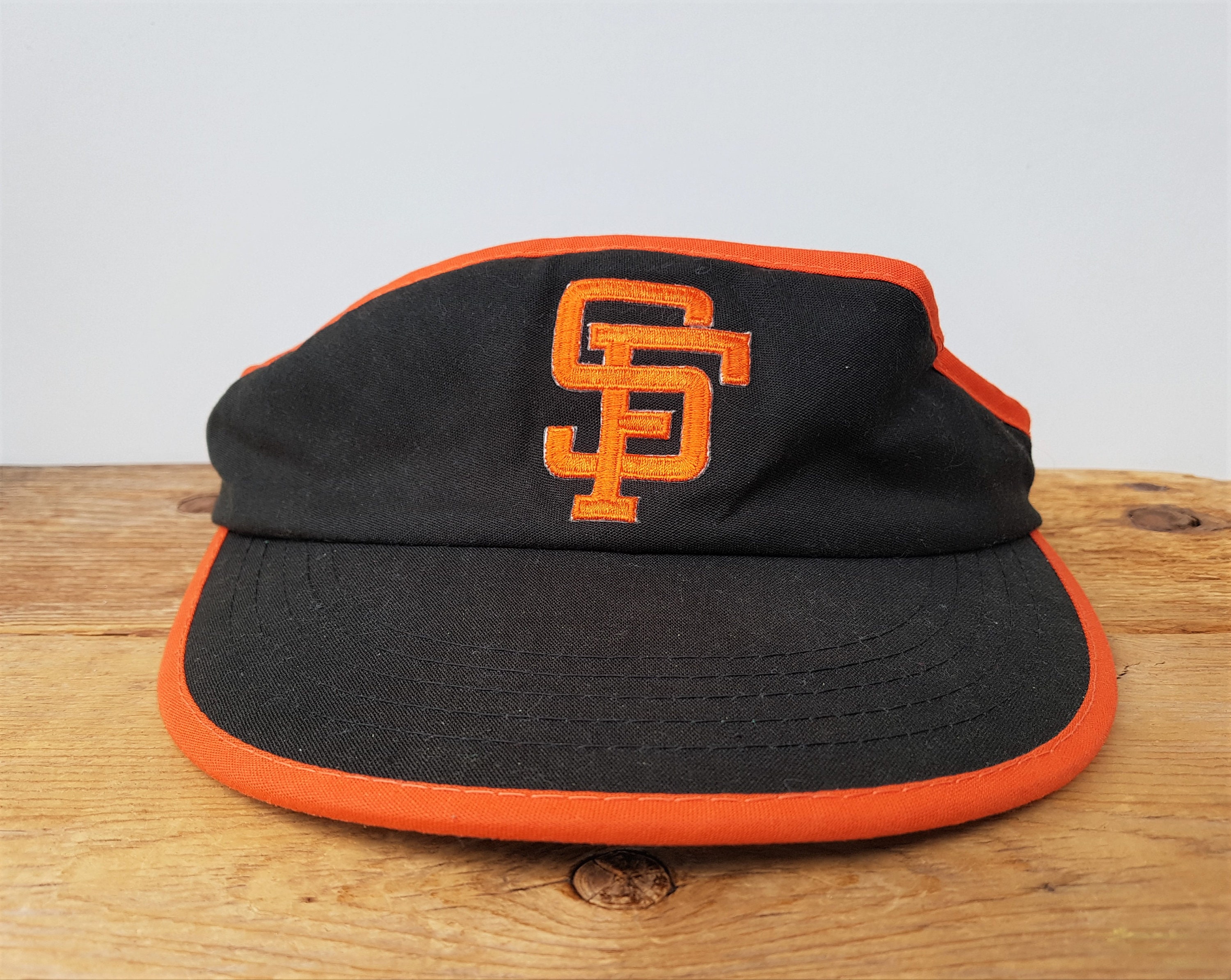 San Francisco Giants Hat One Size SnapBack SF Black Orange Stripe Mesh By  47