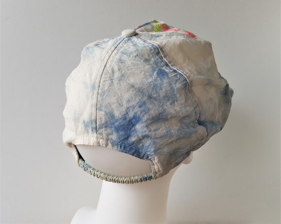 Vintage DIDDOUS SPORTS Hat Blue Tie Dye Nylon Cap… - image 8