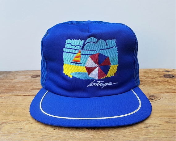 NIKE Original Vintage 80s Rare Trucker Hat Blue Mesh Snapback 