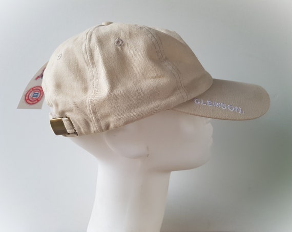 Vintage 90s Clemson TIGERS Khaki Strapback Dad Ha… - image 7