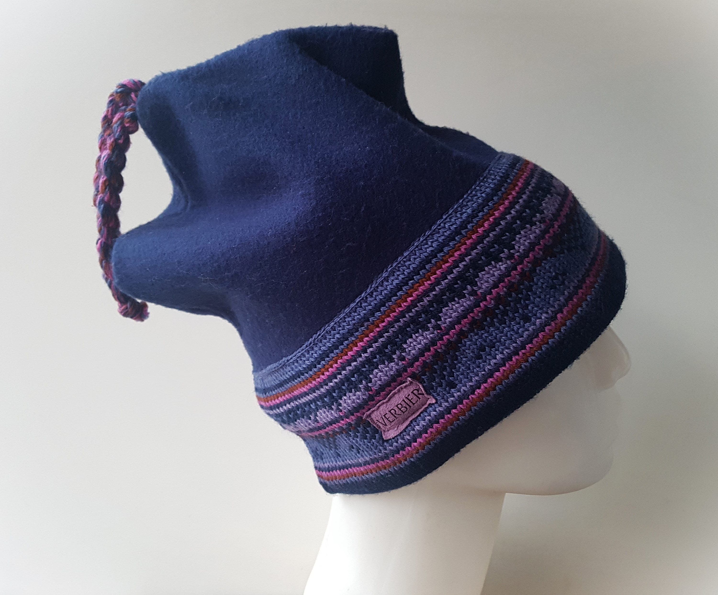 Vintage VERBIER Swiss Polar Fleece & Wool Winter Beanie Ski  display picture 1