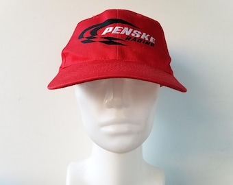 Vintage 90s PENSKE RACiNG GE Capital Snapback Hat - NASCAR Indy Red Embroidered Baseball Cap - Formula One Ballcap Made by Kc