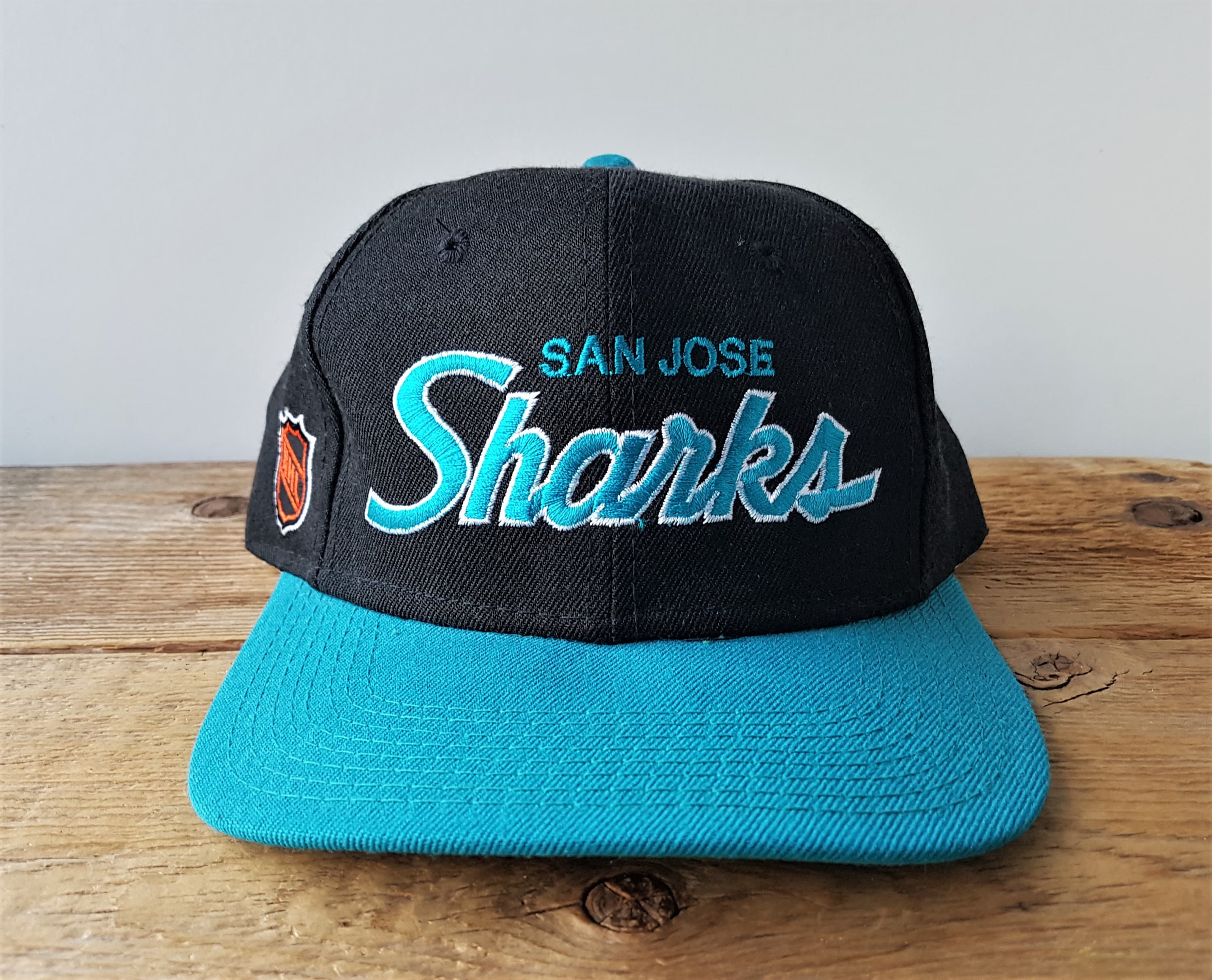 Rare Vntg - Waiting for Shark week like. Vintage 90's San Jose Sharks  Sports Specialties Script Snapback Hat ($75) Visit rarevntg.com and search # Sharks to shop now 🦈📲 #sanjosesharks #sanjose #sportsspecialties  #sportsspecialtiess