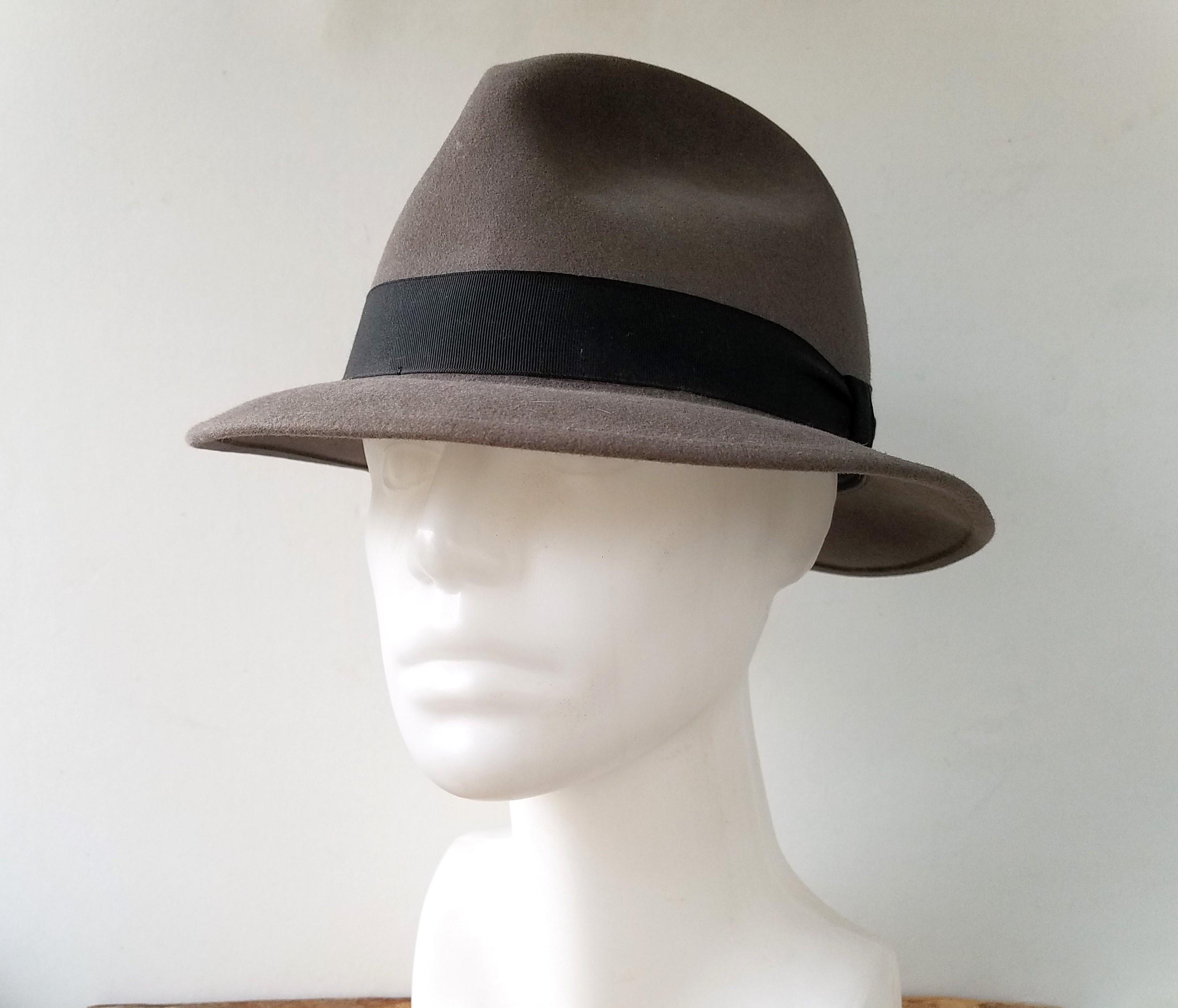 Vintage 1960s BILTMORE SENATOR Designer Gray Fur Felt Fedora Hat