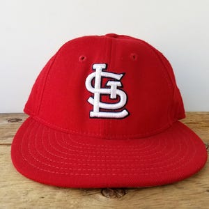 Vintage St Louis CARDINALS New Era 59 Fifty Low Profile 6 1/2 Fitted Cap -  Made in USA - MLB Red Wool Hat Authentic Collection Baseball Cap