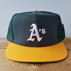 Vintage Deadstock Oakland A's Official MLB Athletics Snapback Hat - Annco Mesh Trucker Baseball Cap - Major League 80s 90s Flat Bill NOS Hat