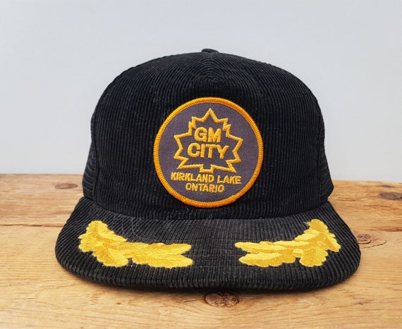 Casquette Trucker Vintage ROADWAY Années 80 - Velours Côtelé Noir/violet, Snapback