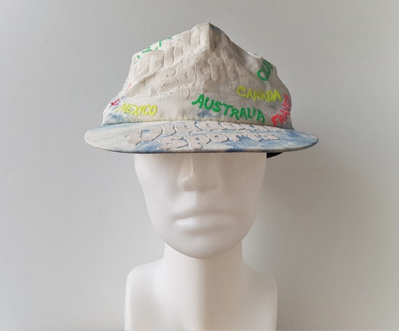 Vintage DIDDOUS SPORTS Hat Blue Tie Dye Nylon Cap… - image 1