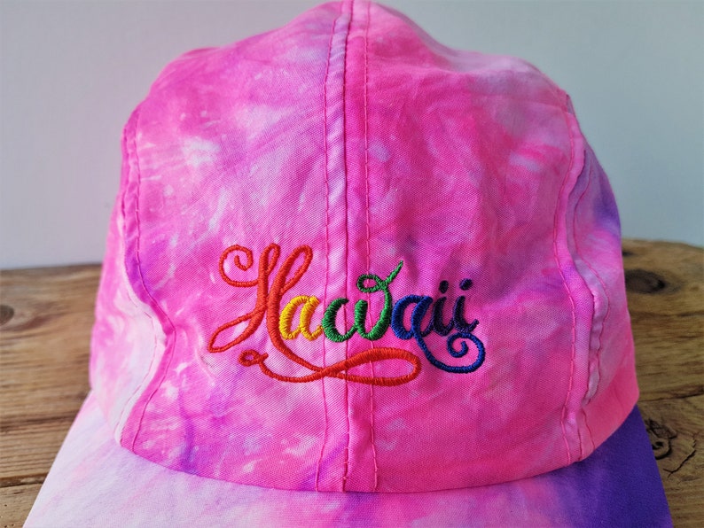 80s key west neon tie-dye nylon hat
