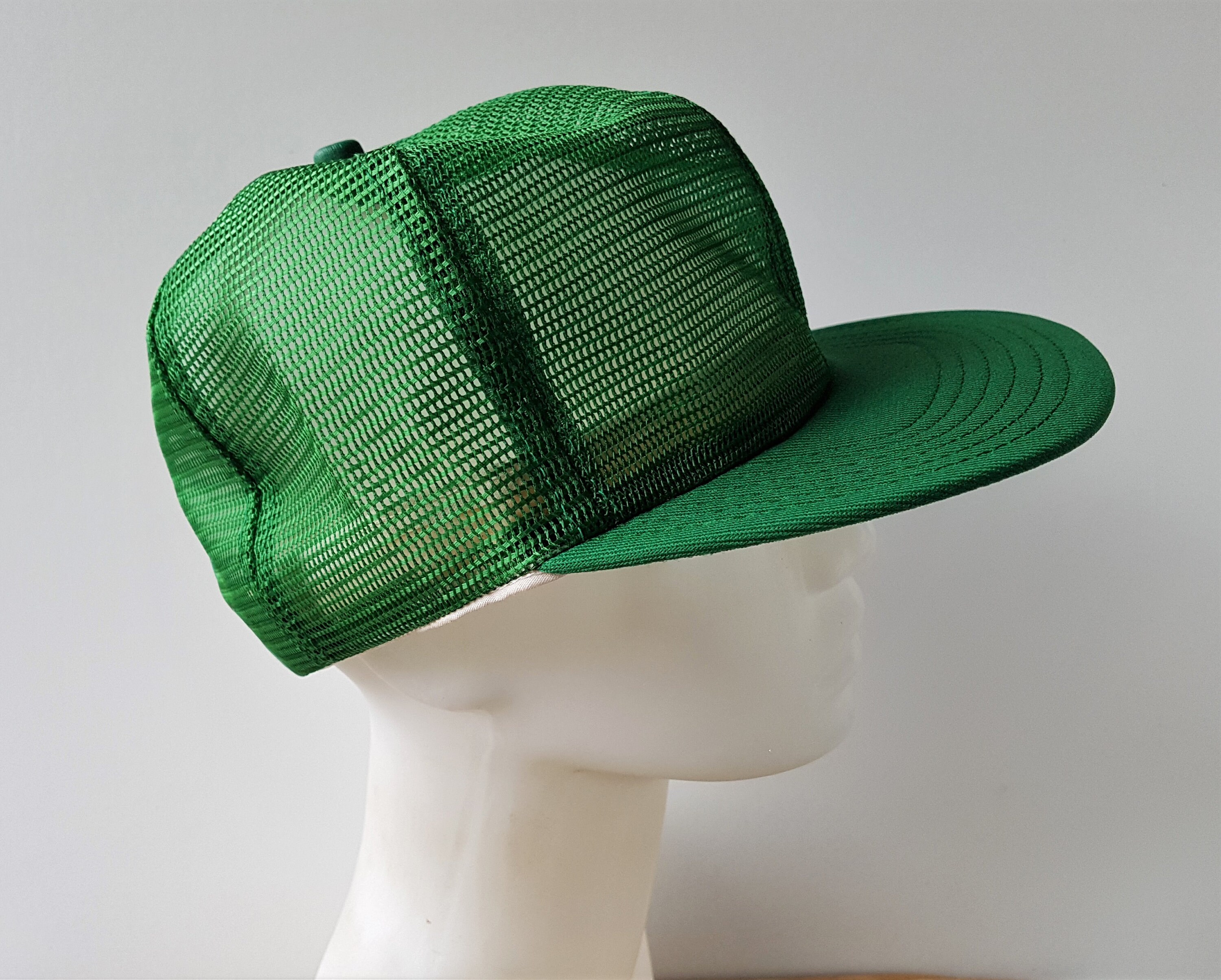 80s90s 海外企業 限定 USA製 tracker cap メッシュ 緑 USA製】アメリカ製 ビンテージ メッシュキャップ グリーン