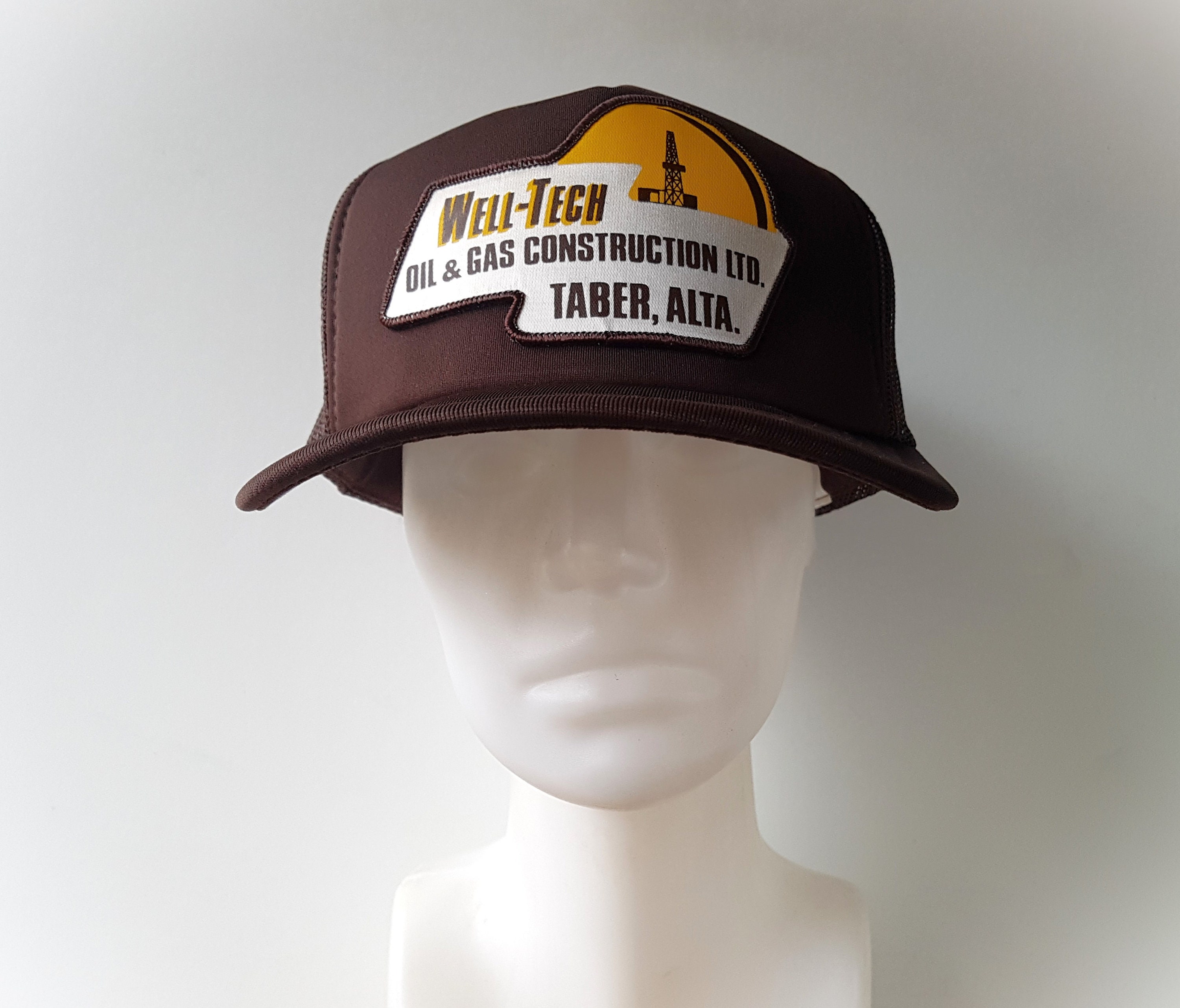 Vintage 80s WELL-TECH Oil & Gas Construction Trucker Hat - Taber