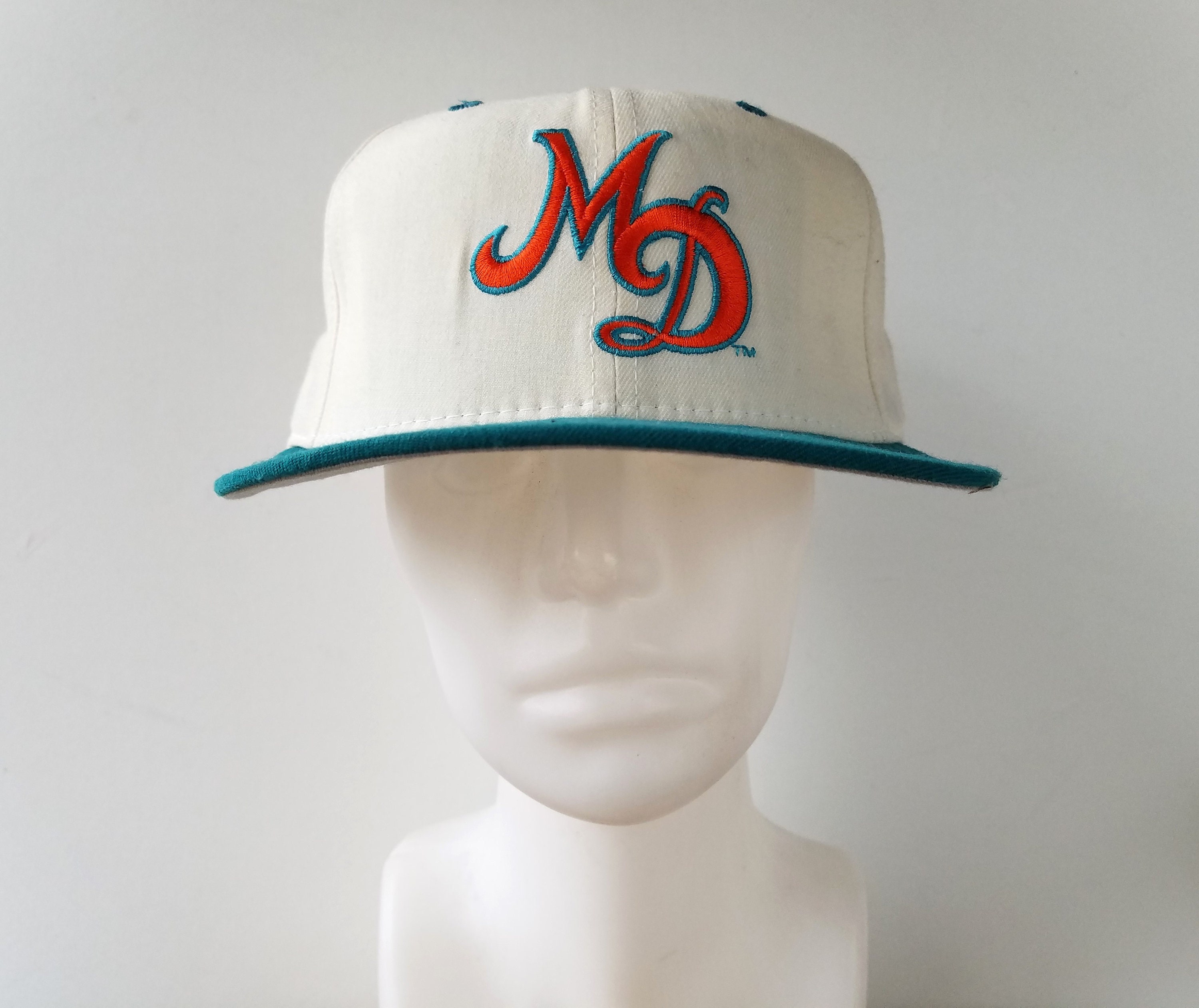 Vintage 90s MIAMI DOLPHINS New Era 5950 Team Nfl Hat - Made in USA 