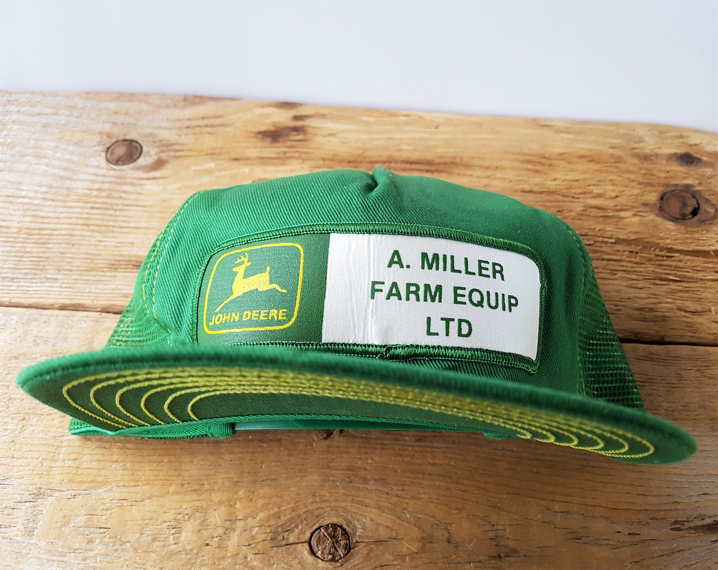 Vintage JOHN DEERE A. Miller Farm Equip Ltd Classic Green Mesh Trucker Hat  Patch Snapback Farming Agriculture Ballcap Victory Caps Canada 