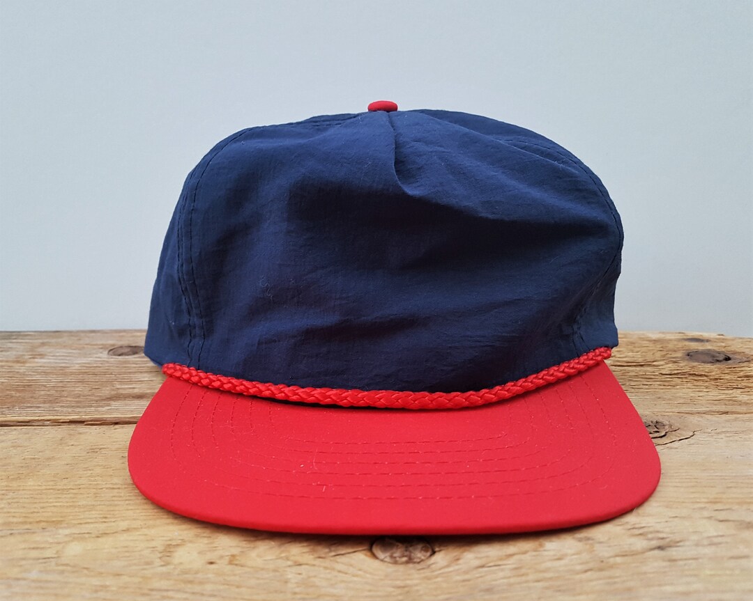 Vintage 90s Two Tone Navy & Red Snapback Hat Blank Rope Lined - Etsy