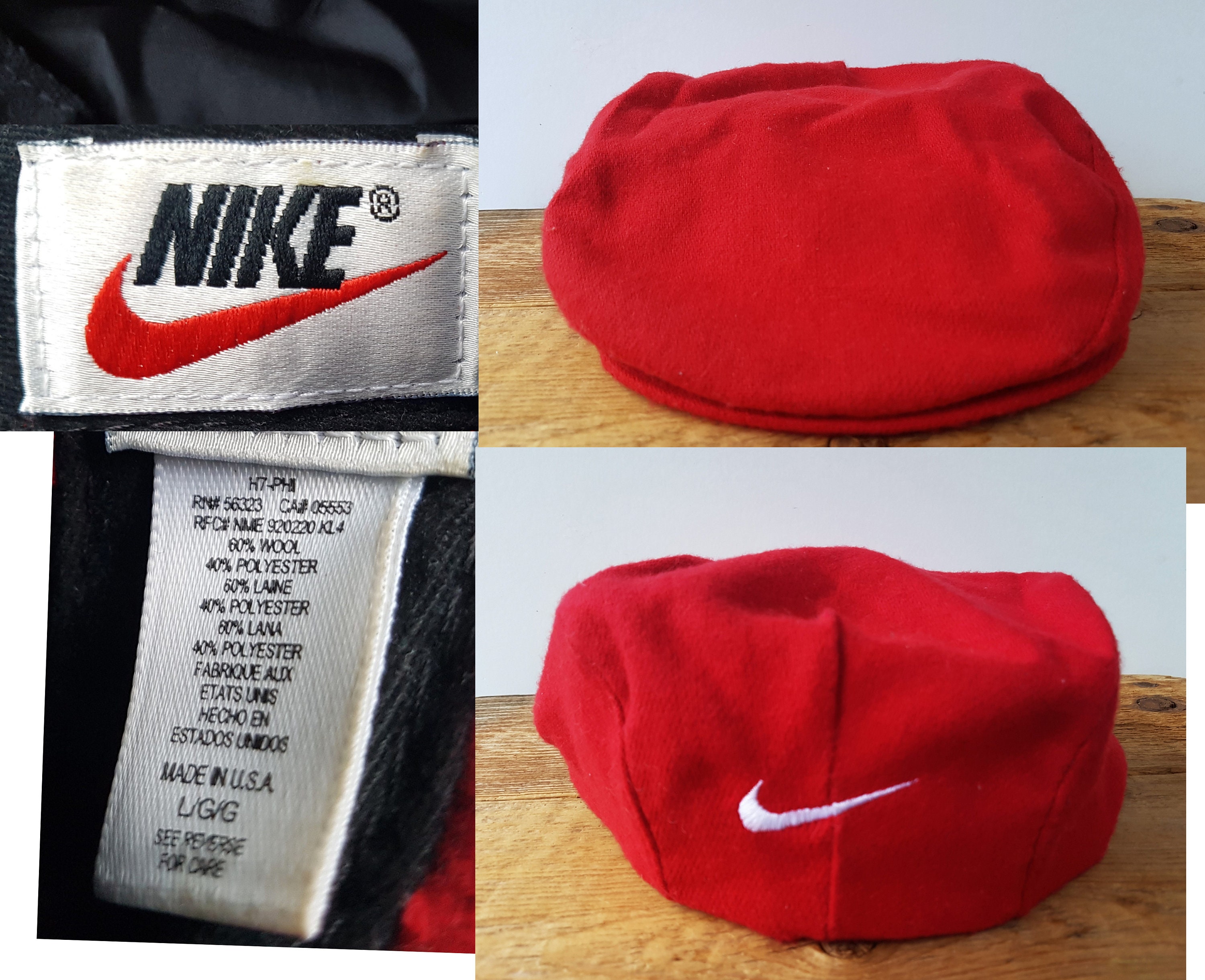 Vintage 90s NIKE Original Cabbie Newsboy Red Wool Blend Hat Vintage 90s NIKE Original Cabbie Newsboy Red Wool Blend Hat