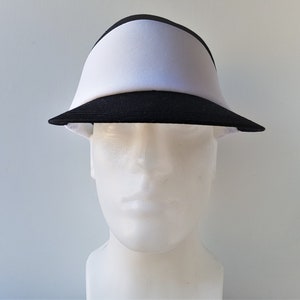Vintage Blank Sun Visor Golf Strapback Cap - Retro Polyester Terry Cloth Sweatband Tennis Volleyball Summer Sports Beach Hat Adjustable NoS