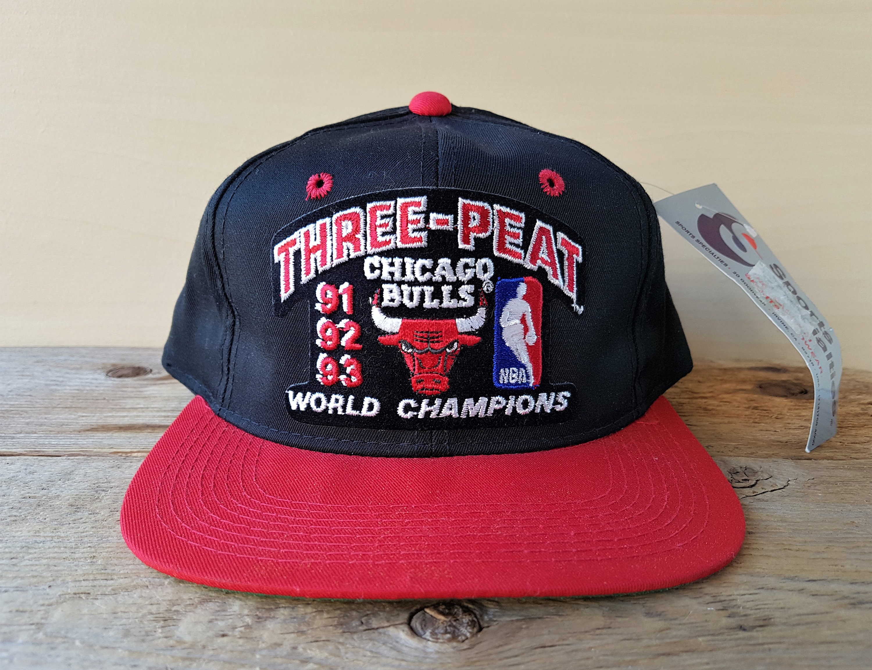 Chicago Bulls Pin Stripe Script Sports Specialties Snapback Hat Wool