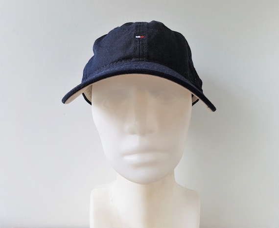 Casual Flag Size Hat Etsy Embroidered Baseball Dad - TOMMY Strapback HILFIGER Vintage One Ballcap Navy Panel 6 90s Unstructured Cotton Cap Small