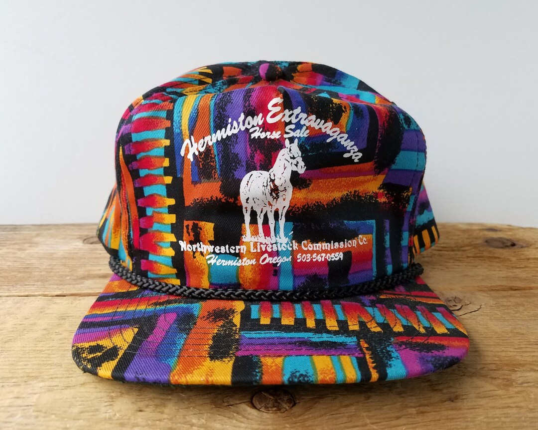 Vintage 90s Hermiston Extravaganza HORSE SALE Snapback Hat Navajo