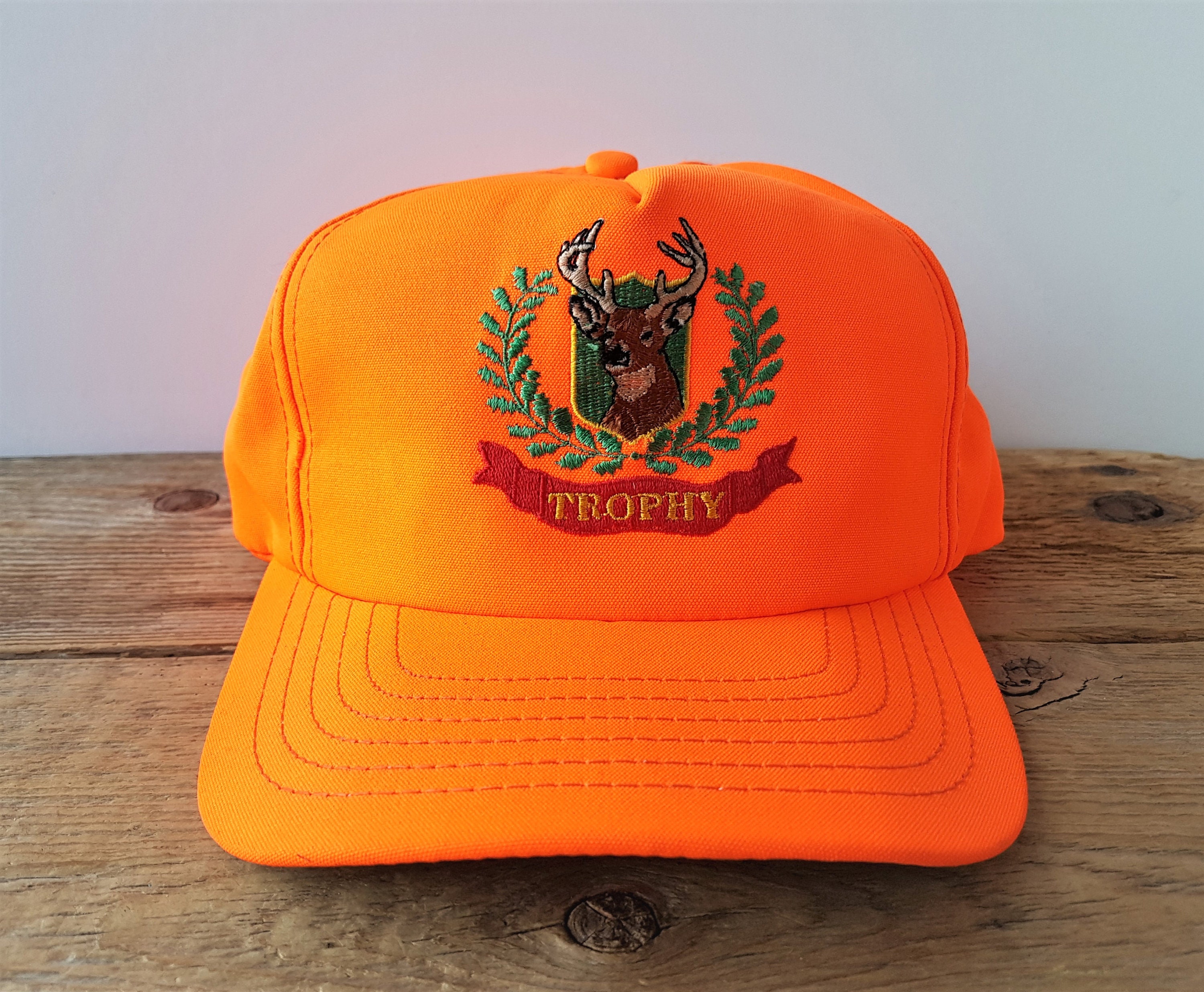 Vintage TROPHY Deer Blaze Orange Neon 